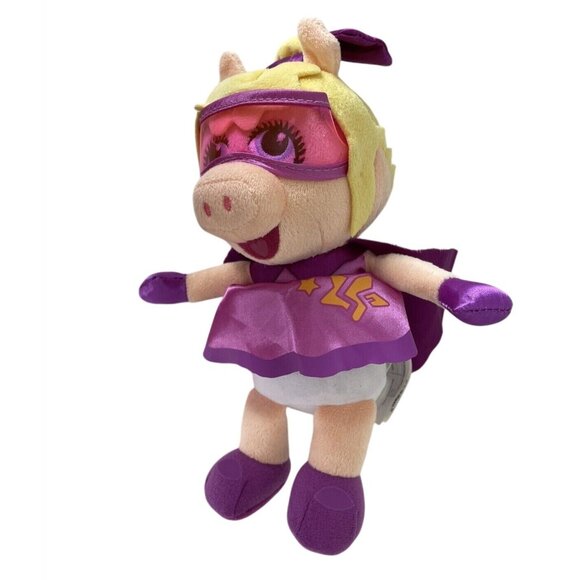 Muppet Babies Super Fabulous Miss Piggy Plush Stuffed Animal 8in Toy Disney Jr - Picture 9 of 9